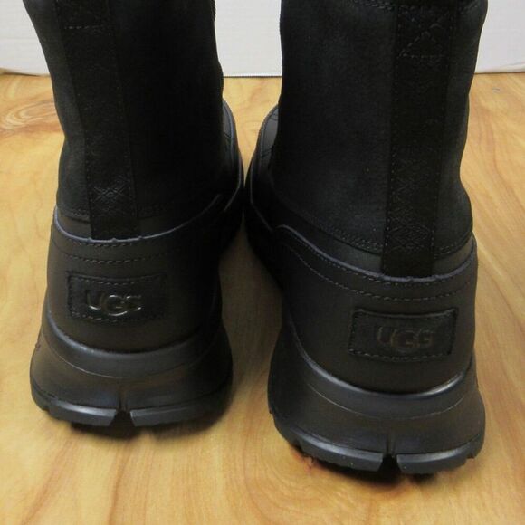 UGG Emmett Waterproof Leather Duck Boots Hi Sz 12 Black Lug Sole Winter Snow NWT - Picture 6 of 12